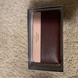 Kate Spade Staci Colorblock Large Wallet Rose Smoke Multi NWT